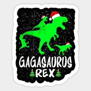 Gaga T Rex Matching Family Christmas Dinosaur Shirt Sticker